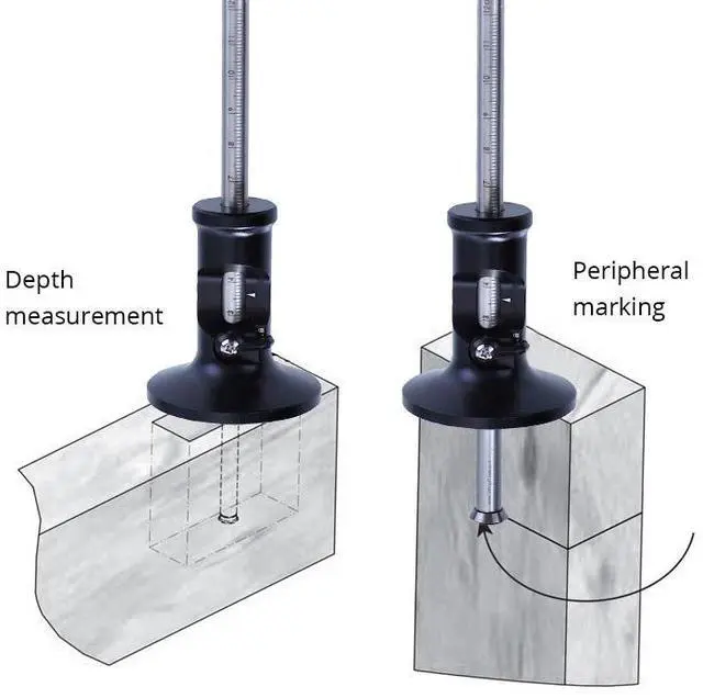 Alt view image 7 of 7 - Jauge de marquage de roue, Kit de traçage de marquage pour le travail du bois avec 2 couteaux de rechange, ligne de traçage en bois