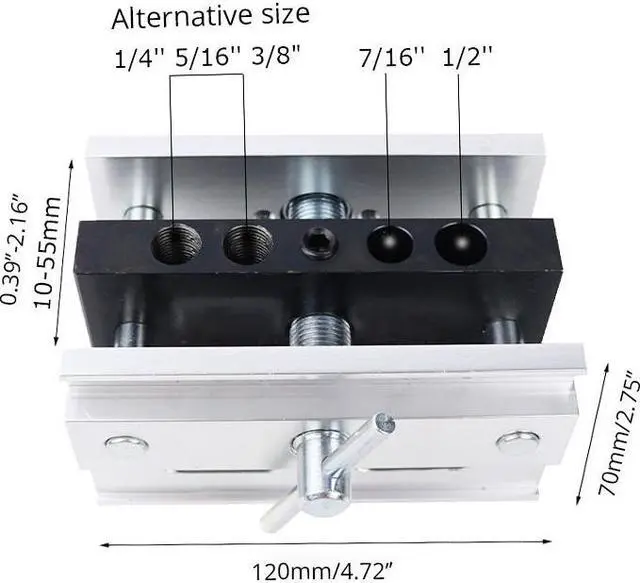 Alt view image 6 of 7 - Kit de gabarit de chevilles auto-centrant pour le travail du bois, Guide de perçage, jeu de bagues, bois, grande capacité, gabarit de chevilles, poinçon, localisateur de Joints