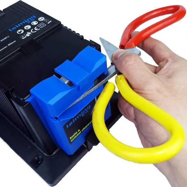 Alt view image 6 of 7 - Affûteur de couteaux électrique 96w 3 en 1, affûteur de meules de ménage, ciseaux à mèches, outils de meulage de couteaux de cuisine