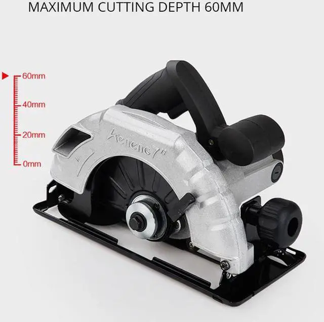 Alt view image 7 of 7 - Scie circulaire électrique multifonctionnelle de 7 pouces, 1800W, tout en aluminium, outils électriques pour le travail du bois, Machine de coupe haute puissance