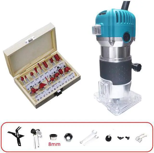 Alt view image 5 of 7 - Routeur à vitesse Variable pour le travail du bois, avec 15 fraises, Machine à rainurer électrique de 800w pour la coupe du bois