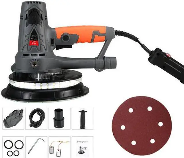 Alt view image 5 of 7 - Ponceuse pour cloisons sèches 1250W Vitesse Variable Mur Mastic Polisseur tenu dans la Main de Machine De Polissage Avec LUMIÈRE LED, Tuyau de poussière Et Sac de collecte