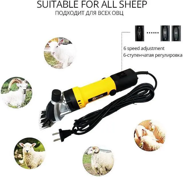 Alt view image 6 of 7 - Tondeuse électrique pour animaux de compagnie, 220V, 1000W, Kit de tonte pour couper les poils de chèvre et de chèvre