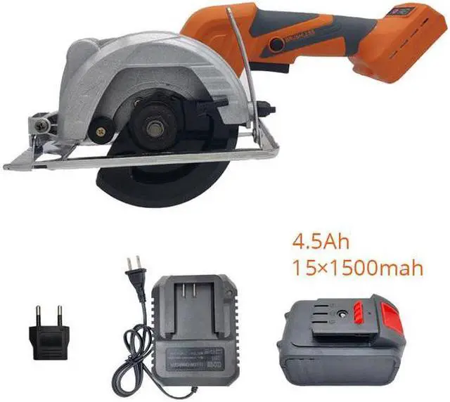 Alt view image 5 of 7 - Mini scie circulaire électrique sans fil de 5 pouces, multifonctionnelle, sans balais, outil électrique de bricolage pour couper du bois et des tubes en PVC