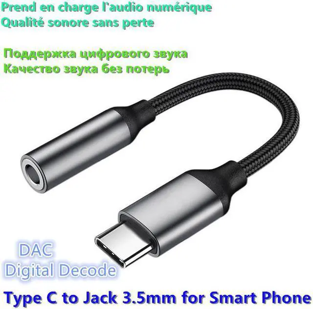 Alt view image 3 of 4 - Adaptateur USB type-c vers prise casque 3.5mm, 3.5 AUX, câble Dongle Audio, cordon DAC haute définition pour Google Pixel 4 3 2 XL