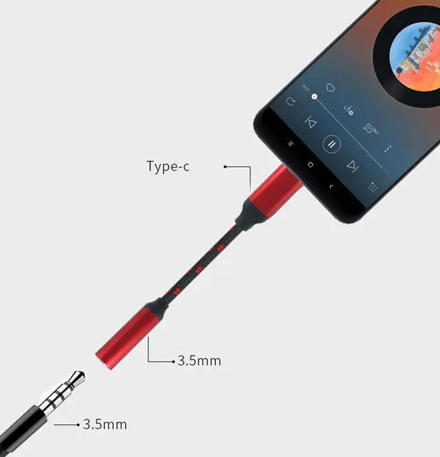 Alt view image 4 of 4 - Adaptateur USB type-c vers prise casque 3.5mm, 3.5 AUX, câble Dongle Audio, cordon DAC haute définition pour Google Pixel 4 3 2 XL