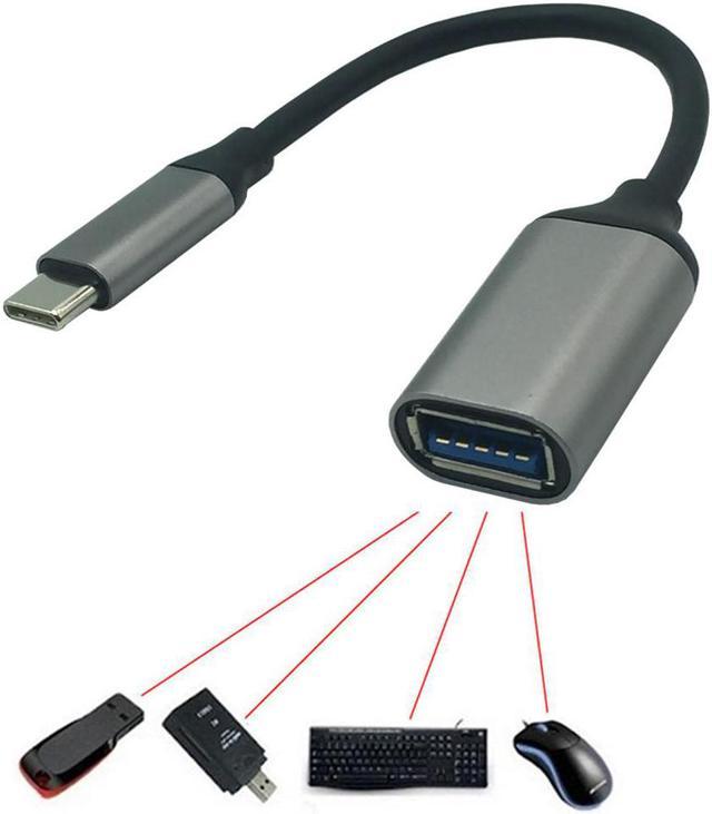 Adaptateur OTG Type C USB 3.1 vers USB 3.0, transmission à grande vitesse,  câble de données OTG tressé avec coque en aluminium 