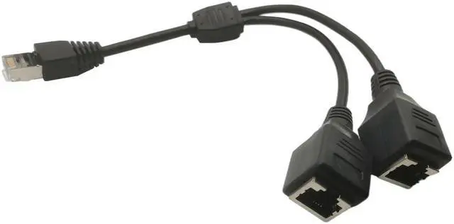 Alt view image 2 of 2 - Câble de réseau Ethernet LAN avec 1 prise mâle vers 2 femelles, adaptateur Y facile et stable, RJ45, transmission en Cat5e, Cat5, Cat6