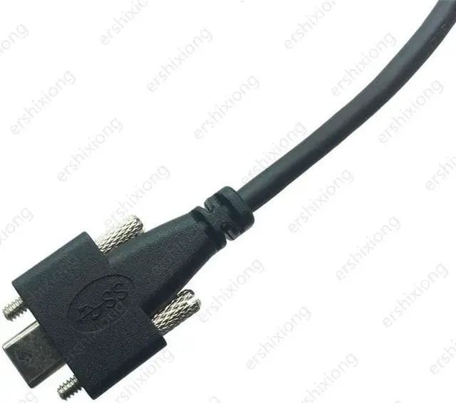 Alt view image 2 of 4 - Câble USB 3.1 type-c à double vis de verrouillage, câble de données USB3.0 Standard à 90 degrés pour caméra 5Gbps 1m