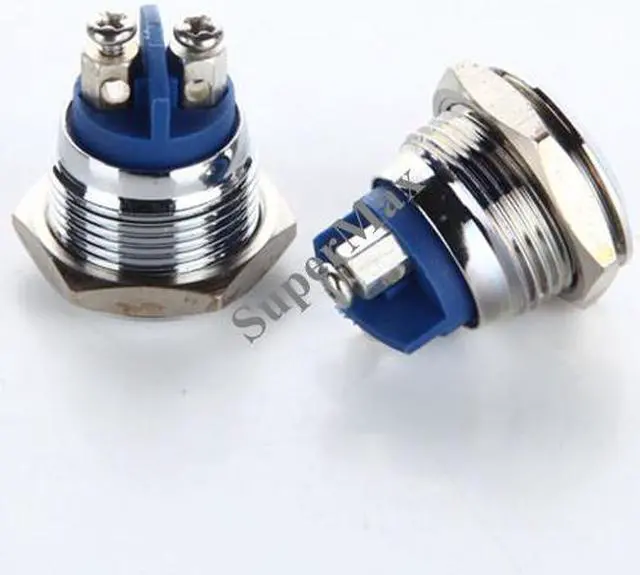 Alt view image 7 of 7 - Bouton poussoir de réinitialisation en métal, 16MM 250V/2A, interrupteur étanche avec pieds à vis, 5 pièces, haute qualité