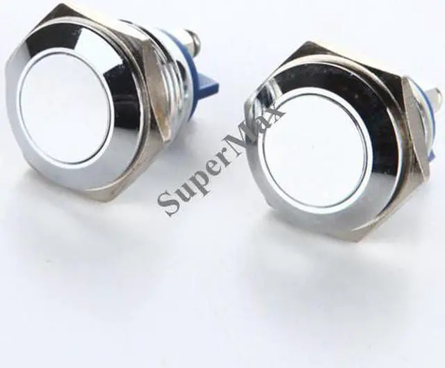 Alt view image 3 of 4 - Bouton poussoir de réinitialisation en métal, 16MM 250V/2A, interrupteur étanche avec pieds à vis, 20 pièces, haute qualité