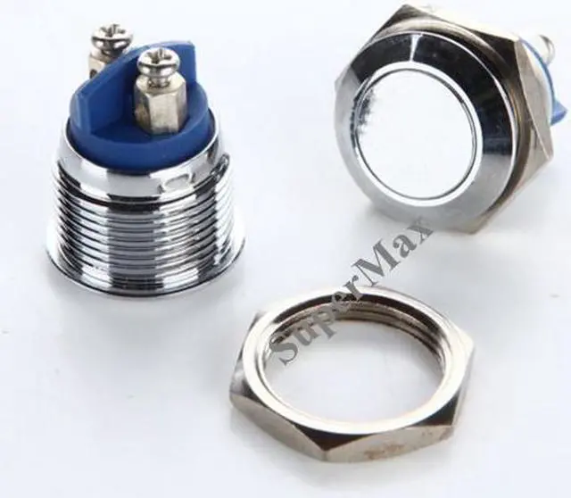 Alt view image 4 of 4 - Bouton poussoir de réinitialisation en métal, 16MM 250V/2A, interrupteur étanche avec pieds à vis, 20 pièces, haute qualité