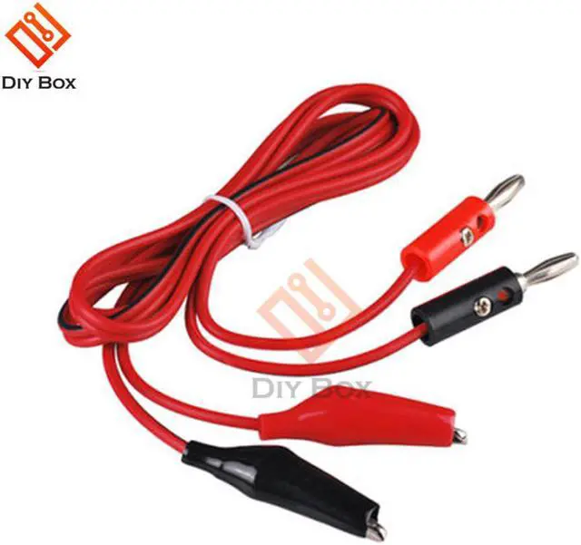 Main image of 1M Alligator Cilp to AV Banana Plug Test Cable Lead Connector Dual Tester Probe Crocodile Clip for Multimeter Measure Tool DIY
