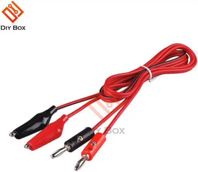 Alt view image 4 of 7 - 1M Alligator Cilp to AV Banana Plug Test Cable Lead Connector Dual Tester Probe Crocodile Clip for Multimeter Measure Tool DIY