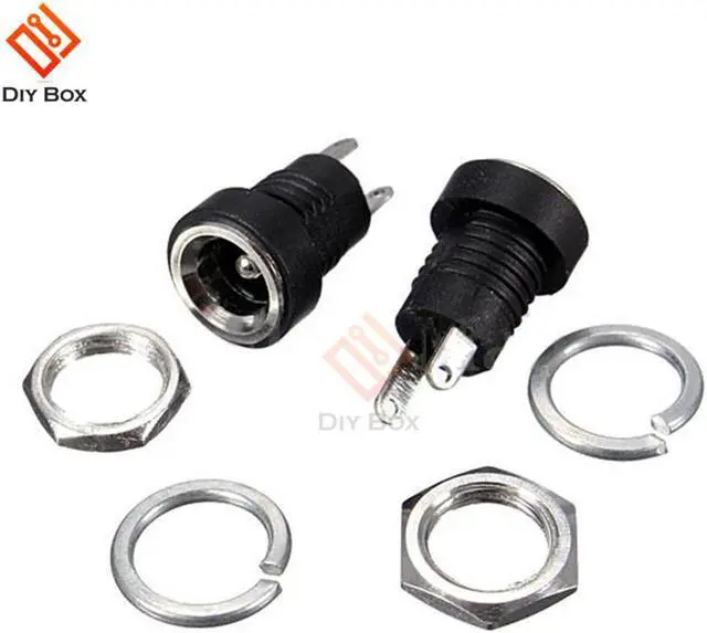 Alt view image 2 of 7 - 10Pcs 3A 12v For DC Power Supply Jack Socket Female Panel Mount Connector 5.5mm 2.1mm Plug Adapter 2 Terminal Types 5.5*2.1