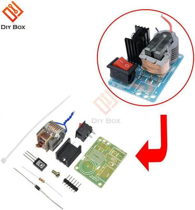 Alt view image 2 of 7 - 15KV High Voltage Generator Step-up Inverter Arc Cigarette Ignition Coil Module Transformer Electronic Parts Suite 3.7V DIY Kit