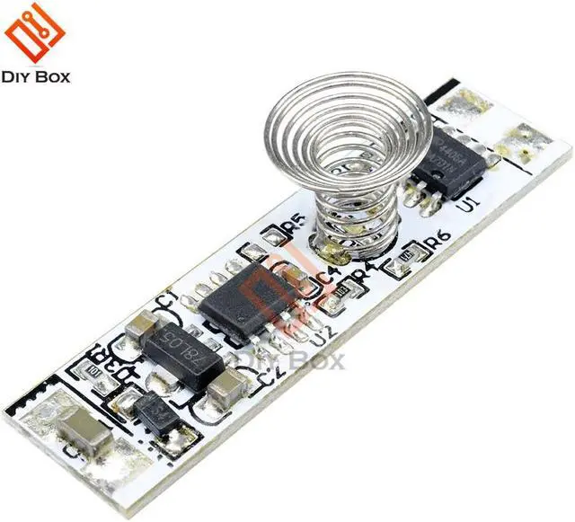 Alt view image 2 of 7 - Touch Switch Capacitive Sensor Module Coil Spring Switch LED Dimmer Control Switch 9-24V 30W 3A for Smart Home LED Light Strip