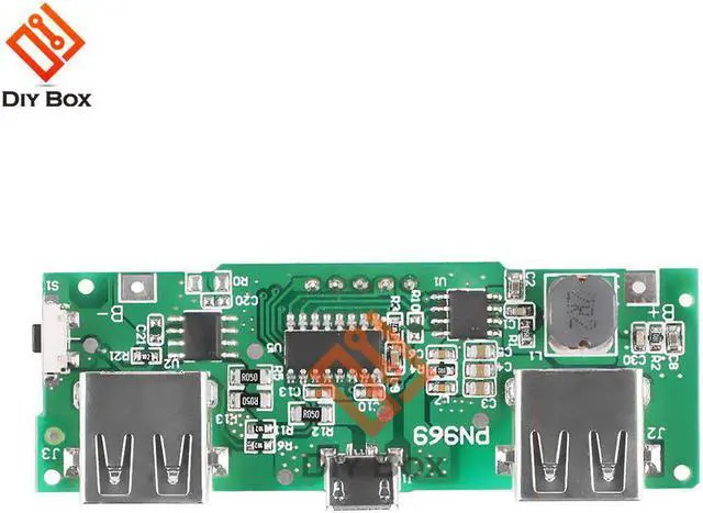 Alt view image 2 of 7 - 5V 2.1A 1A Dual 2 USB Charging Board 18650 Power Bank Charger Adapter Power Supply Charging Module