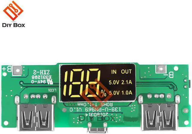 Main image of 5V 2.1A 1A Dual 2 USB Charging Board 18650 Power Bank Charger Adapter Power Supply Charging Module