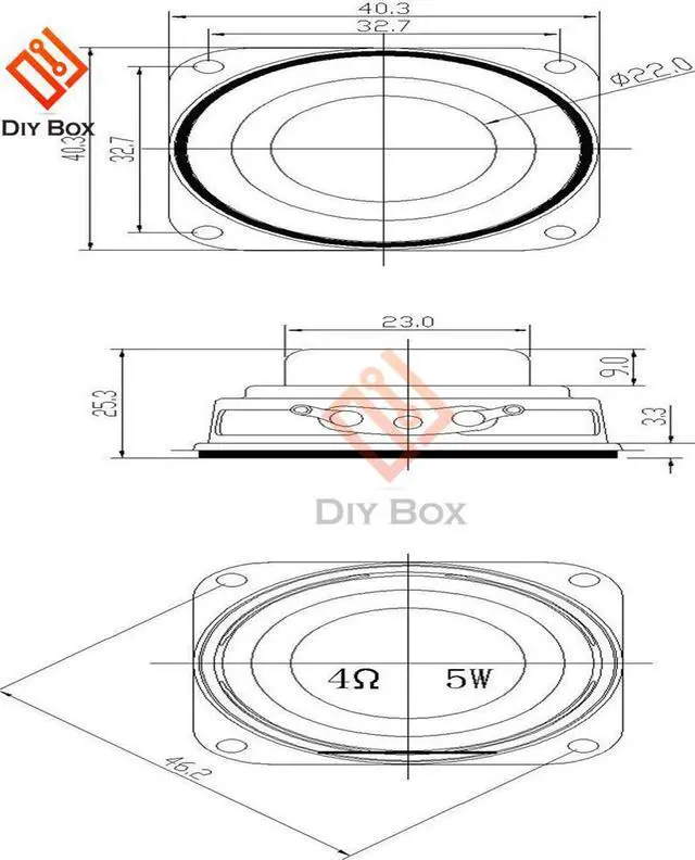 Alt view image 2 of 7 - 40mm 1.5 Inch Internal Magnetic Speaker 4 Ohm 5W Bass Multimedia Speaker Small Speaker with Fixing Hole