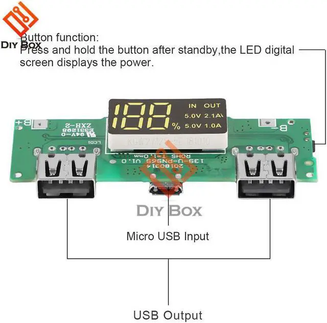 Alt view image 4 of 7 - 5V 2.1A 1A Dual 2 USB Charging Board 18650 Power Bank Charger Adapter Power Supply Charging Module