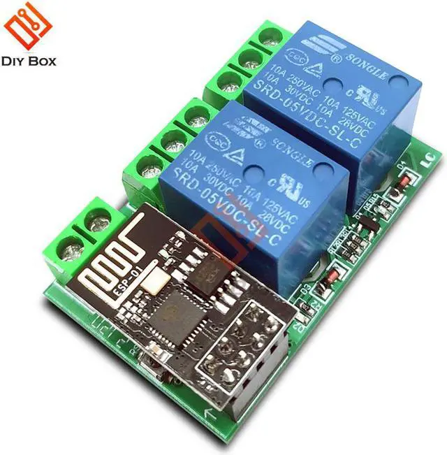 Alt view image 2 of 4 - DC5V ESP8266 ESP-01/01S Dual WIFI Relay Module 2-channel WiFi Module Control Mobile Phone APP Control Suitable