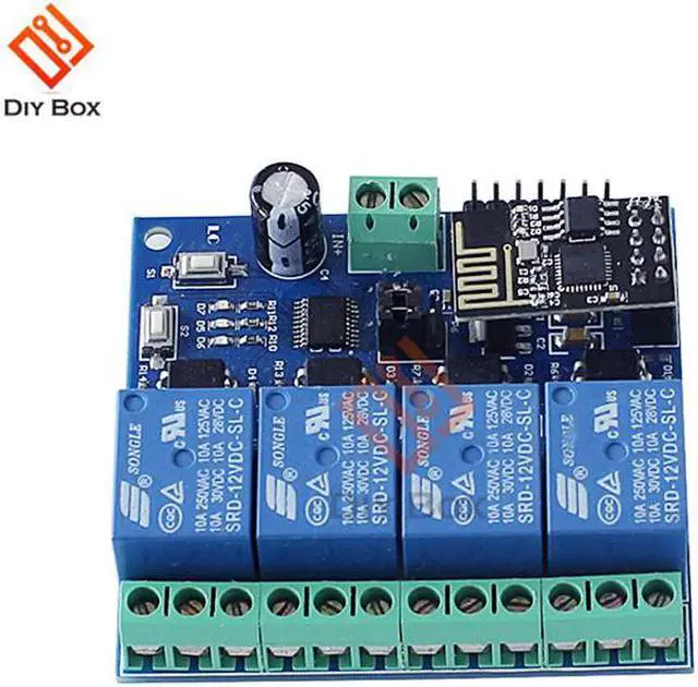 Alt view image 7 of 7 - DC 12V WiFi Relay Module ESP8266 ESP-01 4CH APP Controller Wireless Switch Relay Module for Smart Home Automation
