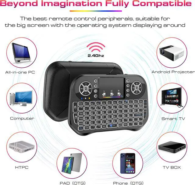 Alt view image 6 of 7 - Mini clavier sans fil i10 pour Smart TV, avec pavé tactile, pour télécommande/PC/iPad/Xbox/Android/HTPC