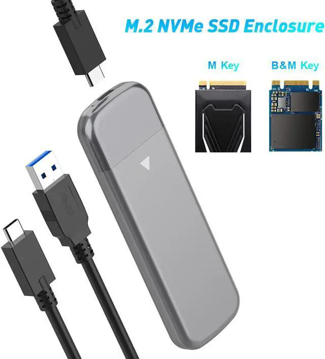 Alt view image 7 of 7 - Disque dur externe SSD m.2 USB 3.1 de 2 to, dispositif de stockage Portable pour ordinateur