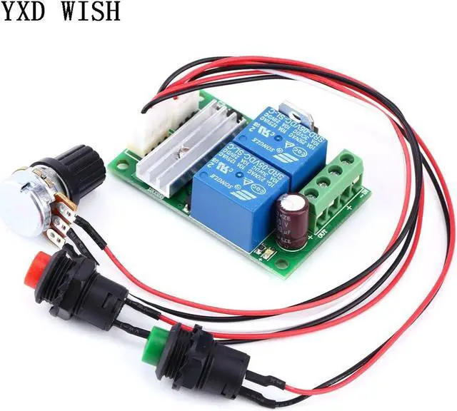 Alt view image 6 of 6 - Régulateur de vitesse de moteur PWM, panneau de contrôle de vitesse réglable, Module de relais PWM réversible, DC 6V-28V 12V 24V 3A 21kHz