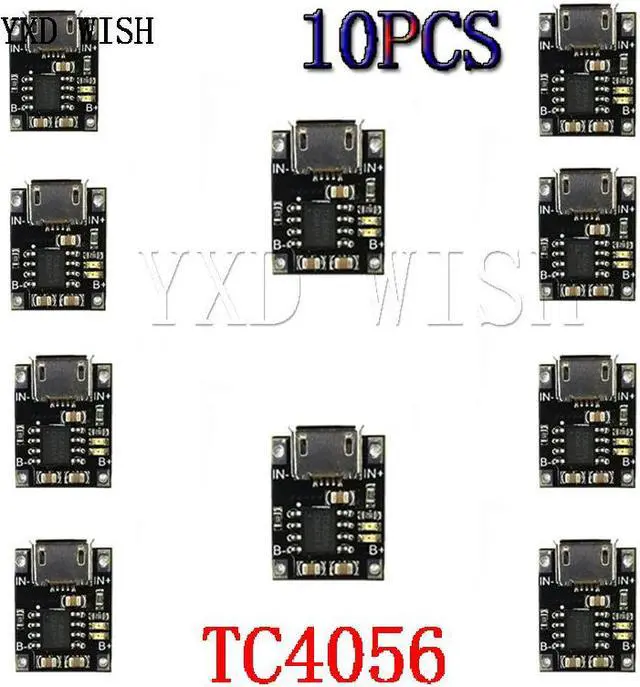 Alt view image 4 of 6 - Module de charge de batterie au Lithium 1a 5V-6V 4.2V TC4056 TC4056A, carte d'alimentation Micro USB TP4056, 10 pièces