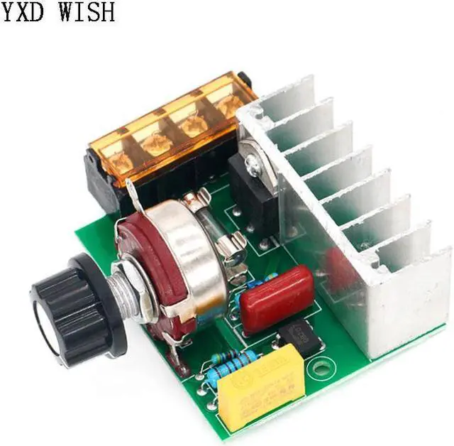 Alt view image 5 of 6 - Régulateur de tension électronique SCR, 4000W, haute puissance, AC 220V, régulateur de vitesse à gradation, avec assurance de température