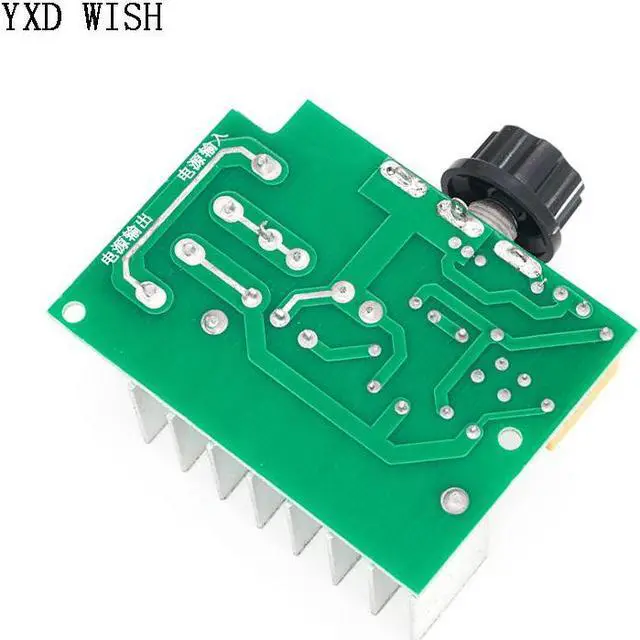 Alt view image 6 of 6 - Régulateur de tension électrique SCR, 4000W, 220V AC, moteur réglable, régulateur de vitesse, gradateurs de vitesse, avec assurance de température