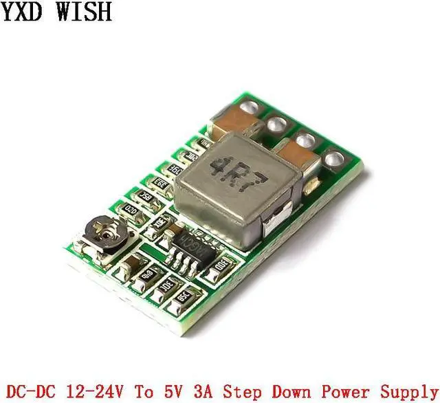 Alt view image 6 of 7 - Mini Module d'alimentation 12-24V à 5V 3A, 5 pièces, convertisseur de tension réglable, 97.5% 1.8V 2.5V 3.3V 5V 9V 12V