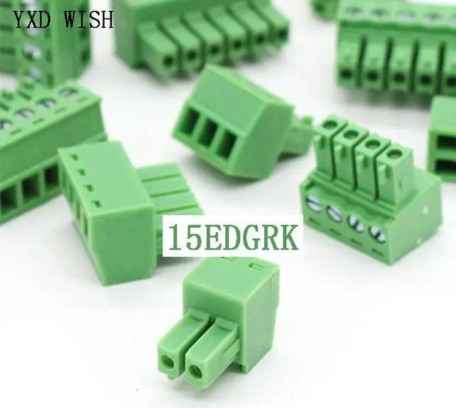 Alt view image 6 of 7 - Bornier à vis sans soudure 15EDGRK, connecteur à 4 broches, pas de 3.81MM + douille, Kit de bricolage de bornes à ressort 4P, 10 jeux