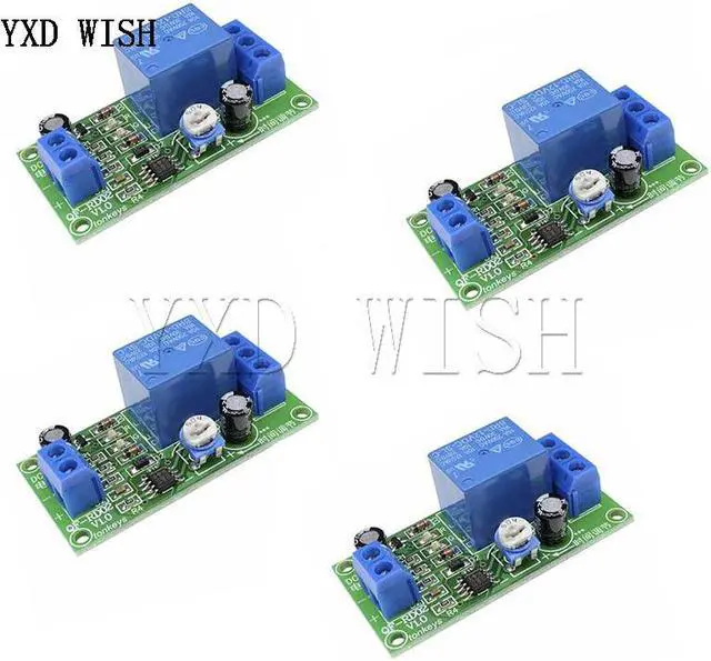 Alt view image 3 of 4 - Interrupteur de minuterie de retard réglable, Module de relais de retard, arrêt 1 ~ 60 secondes, DC 12V 10V-14.5V, 5 pièces