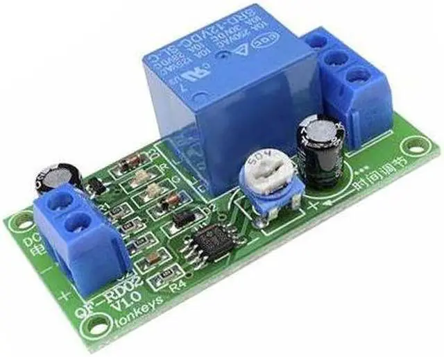 Alt view image 4 of 4 - Interrupteur de minuterie de retard réglable, Module de relais de retard, arrêt 1 ~ 60 secondes, DC 12V 10V-14.5V, 5 pièces