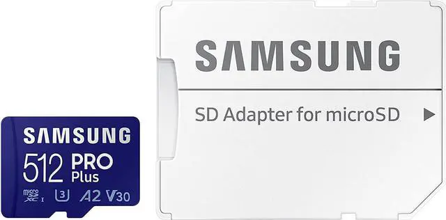 Alt view image 3 of 12 - SAMSUNG PRO plus + Adapter 512GB Microsdxc up to 160Mb/S UHS-I, U3, A2, V30, Full HD & 4K UHD (MB-MD512KA/AM)