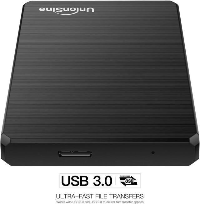 Alt view image 4 of 7 - UnionSine 1TB Ultra Slim Portable External Hard Drive USB3.0 HDD Storage Compatible for PC, Desktop, Laptop, Xbox One, Xbox one, PS4(Black)