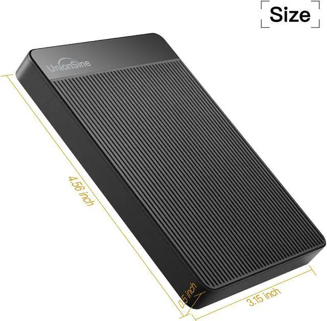 Alt view image 3 of 7 - UnionSine 1TB Ultra Slim Portable External Hard Drive USB3.0 HDD Storage Compatible for PC, Desktop, Laptop, Xbox one, Xbox 360, PS4(Black) HD-006