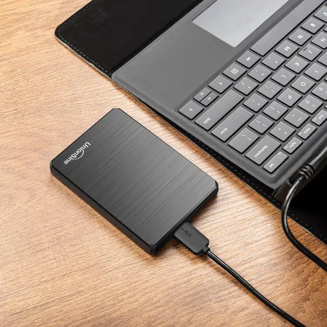 Alt view image 7 of 7 - UnionSine 320GB Ultra Slim Portable External Hard Drive USB3.0 HDD Storage Compatible for PC, Desktop, Laptop, Xbox One, Xbox one, PS4(Black)