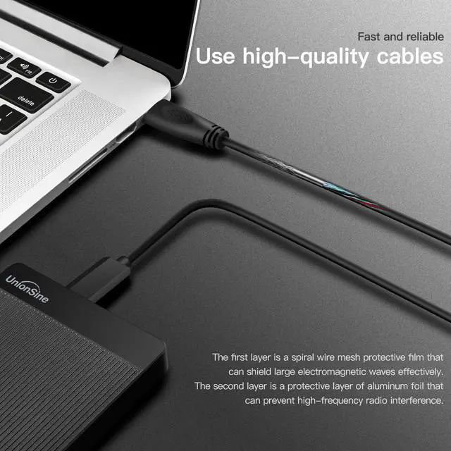 Alt view image 7 of 7 - UnionSine 1TB Ultra Slim Portable External Hard Drive USB3.0 HDD Storage Compatible for PC, Desktop, Laptop, Xbox one, Xbox 360, PS4(Black) HD-006