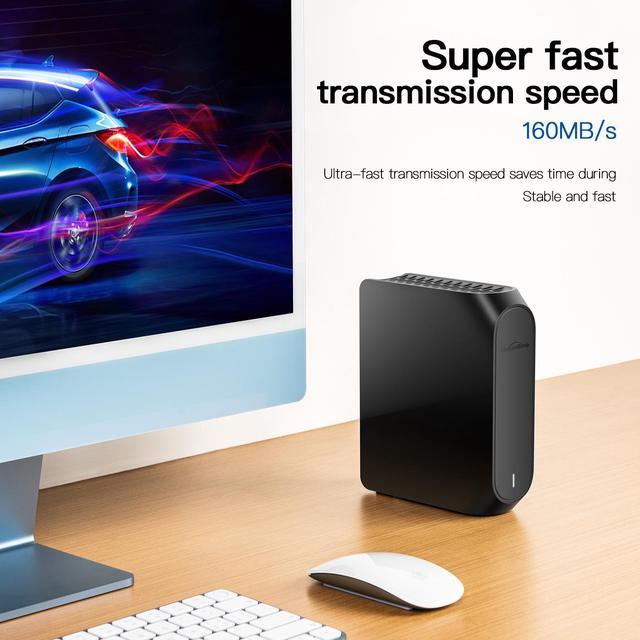 Alt view image 6 of 7 - UnionSine 6TB 3.5" External Hard Drive USB3.2Gen2 Type-C HDD Storage Compatible for PC, Desktop, Laptop,TV(Black) HD3510 Black 6TB