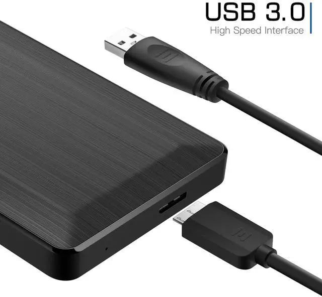 Alt view image 4 of 7 - UnionSine 2513 500GB Ultra Slim Portable External Hard Drive USB3.0 HDD Storage Compatible for PC, Desktop, Laptop, Xbox One, Xbox one, PS4(Black)