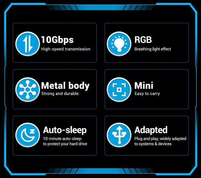 Alt view image 2 of 6 - UnionSine M2 SSD Case NVMe USB 3.2 Type C Gen2 10Gbps Enclosure Aluminum Alloy M.2 NVMe Solid State Drive for 2230 2242 2280
