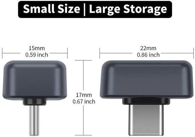 Alt view image 6 of 6 - UnionSine External SSD 128GB 256GB 512GB Solid State Drive USB3.2 Type-C 450MB/s Mini USB Flash Drive for Phone/Laptop/MacBook 512GB