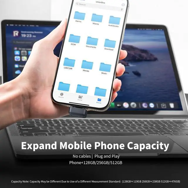 Alt view image 4 of 6 - UnionSine External SSD 128GB 256GB 512GB Solid State Drive USB3.2 Type-C 450MB/s Mini USB Flash Drive for Phone/Laptop/MacBook 512GB