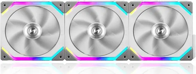 Alt view image 3 of 7 - Lian Li UNI Fan SL120 3 Pack White-with Controller and Extension (ARGB 120mm LED PWM Daisy-Chain) UF-SL120-3W PC Cooling Computer ARGB Case Fans Heatsink Cooler