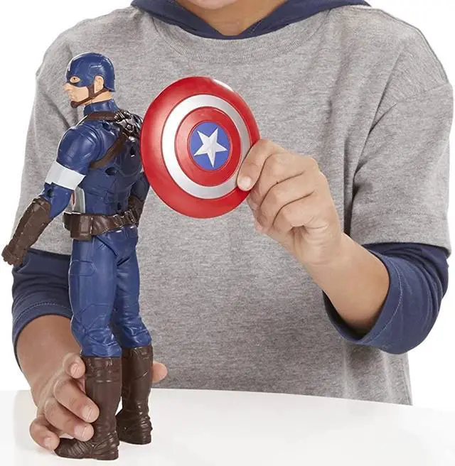 Alt view image 5 of 7 - Titan Hero Tech Captain America 12 inch Voice Action Figure
