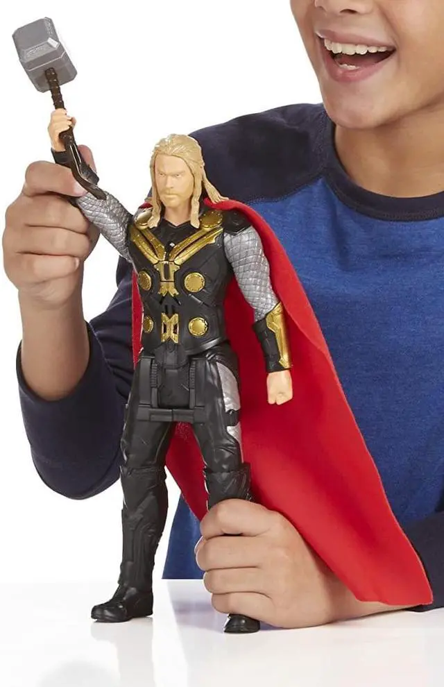 Alt view image 6 of 7 - Titan Hero Tech 12-Inch Tall Electronic Thor Action Figure